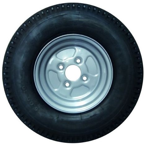 Roue de remorque 500x10 – Entraxe 100 mm – Charge max 355 kg – Indice 72N – 4 trous – Moyeu 60 mm