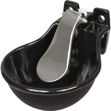 KERBL Abreuvoir en Fonte Émaillée avec Poussoir en Acier Inoxydable pour Cheval 1,45 L