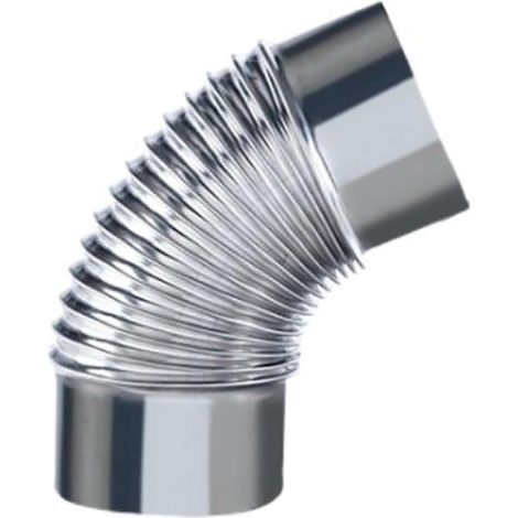 Tuyau de cheminée coudé en Acier Inoxydable, Adaptateur de Conduit de cheminée galvanisé 100 mm-200 mm, coude de Tuyau de poêle, Tuyau de cheminée résistant à la Chaleur,(180mm) (1/5)