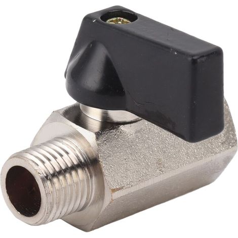 Gas Ball Valve, Male/Female Thread, Heavy Duty Sandblasted Brass, for Domestic Water Supply 1/4" (1/5)