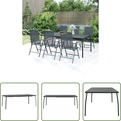 vidaXL Gartentisch mit Mesh - Gartentisch Anthrazit 200x100x72 cm Stahlgitter (1/5)