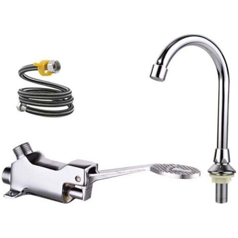 Mitigeur de lavabo robinet à pédale ensemble de robinets de lavabo de laboratoire médical/de salle de bains,TRIMEC (1/4)