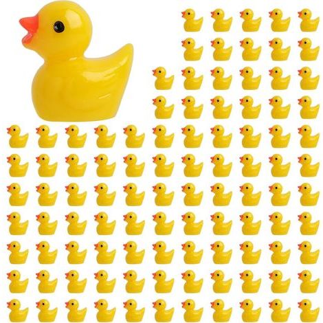 100 Canard, Résine, 2x1,5cm, Imperméable, Décoration, Jardin Aquarium Maison (1/5)