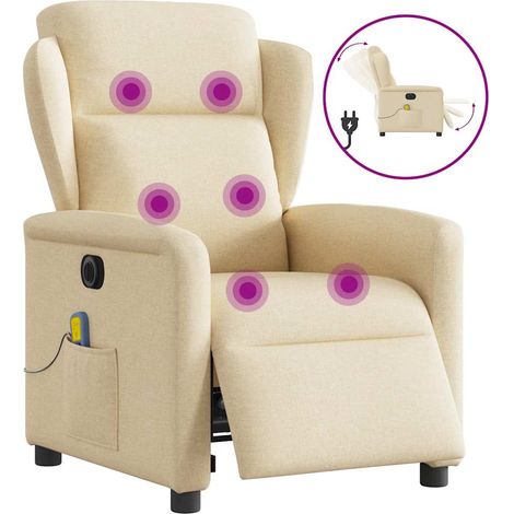 Massagesessel Elektrisch Creme Stoff