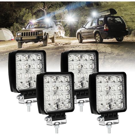 EINFEBEN 4x 48W Phare de Travail Carre a Leds Angle 60 DC 12V-24V Quad Camion Bateau Tracteur Offroad Impermeable (1/4)