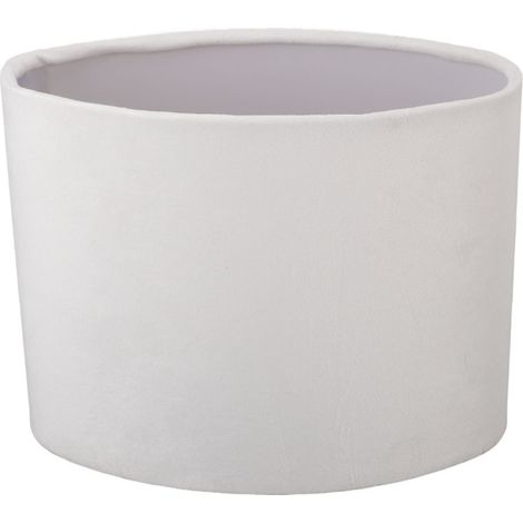 Ovaler Lampenschirm aus weißem Stoff, kompatibel mit E27- und E14-Fassungen. Geeignet für Tisch- und Stehlampen.