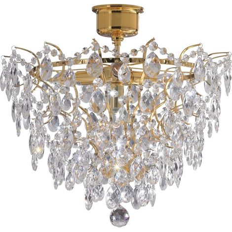 Plafonnier en cristal e14 max 40w ip20 dore - markslojd - rosendal 42249172 42249172 42249172 (1/3)
