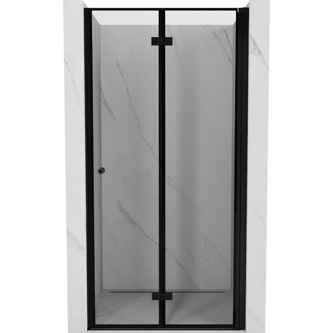 Mexen Mist-F puertas de ducha plegables derechas 80 cm, marco negro, negro - 8A6-080-000-70-70-P (1/5)