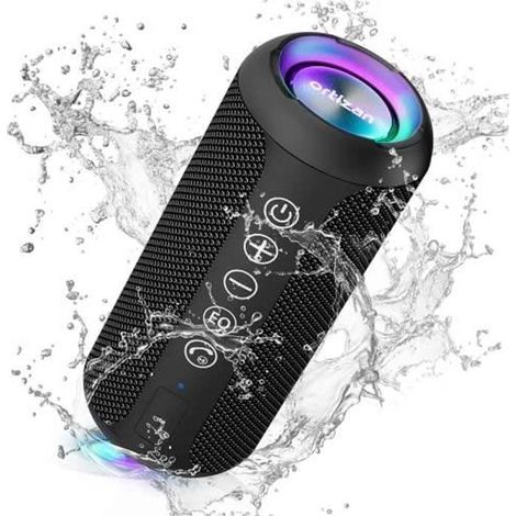 Enceinte Bluetooth Portable Ortizan - Noir - Étanche IPX7 - Autonomie 30 heures