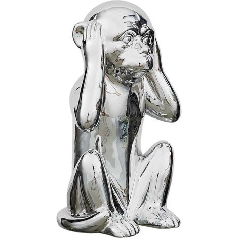 Statue - HOME DECO FACTORY - Singe - Argenté (1/5)