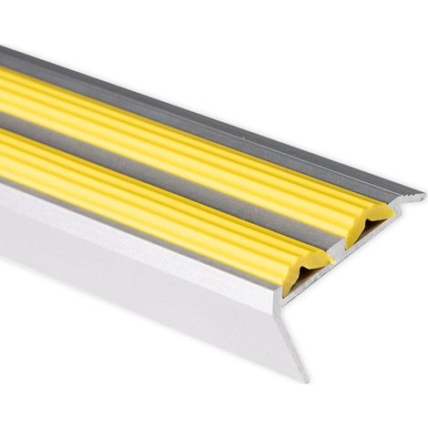 Treppenkantenprofil mit Doppel-Gummieinlage Power Grip Länge: 100 cm Vorgebohrt Gelb