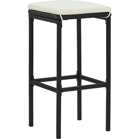 Maison Exclusive - Barhocker mit Kissen 4 Stk. Schwarz Poly Ratta