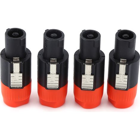 Lot de 4 adaptateurs de câble audio pour haut-parleur avec fiche mâle NL4FC, orange. (1/3)