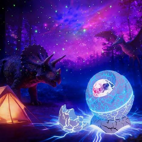 Dinosaur Egg Star Projector with Nebulae Timer Remote Control Decoration Bedroom Adults Kids Mini