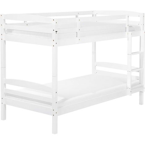 Letto a Castello Bianco in Legno di Pino con Scala 90 x 200 cm Regat