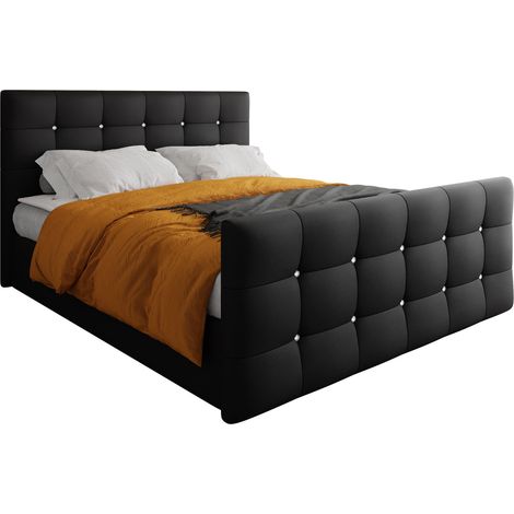 Lit boxspring Memphis 113, Soft 011, Continental, Double, 160x200, Faux cuir, Disponible, 165x216x105cm (1/5)