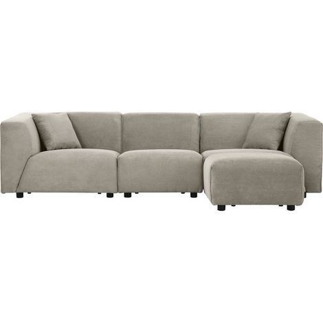 Canapé modulable 3 places + 1 pouf - 267cm - velours côtelé - MONROE (1/5)