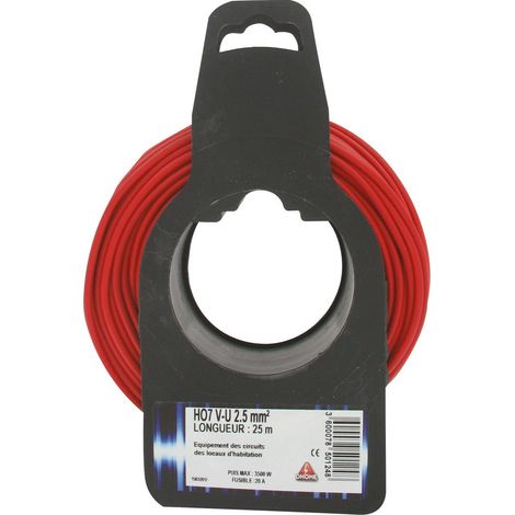 Erdkabel H07 V-U 2,5 mm² 25 Rot