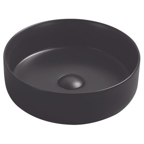 ONDEE ZEN - Vasque à poser ronde NAMI - Céramique Noir mat - Dim : Ø34,6 x 11,4 cm (1/3)