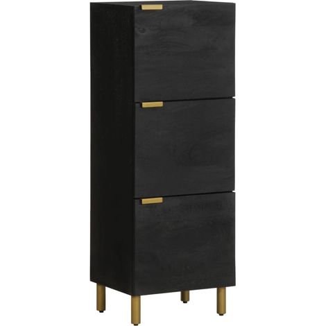 Aparador alto de madera de ingeniería negro 40x33x110 cm vidaXL (1/5)