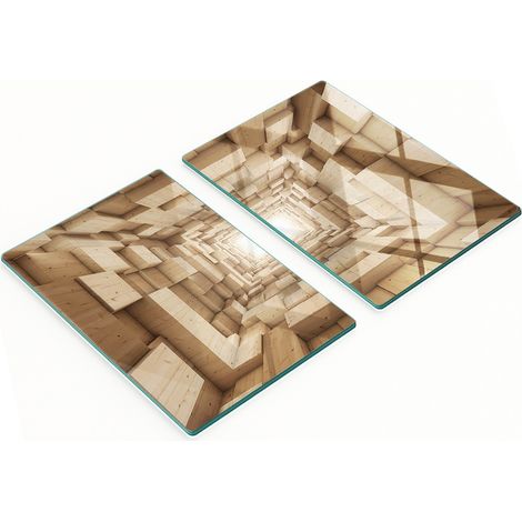 Tableros de vidrio elegantes y duraderos con t煤nel de madera impreso 2x40x52 cm