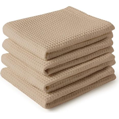 Kitchen Towels, 100% Cotton Absorbent 28"x18" Beige (1/5)