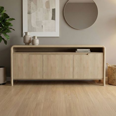 Buffet 3 portes 180x43x75cm en bois de manguier naturel - BOHO