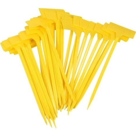 50 Pieces Plant Labels, Outdoor Garden Labels, Large Plastic Vegetable Garden Labels, Reusable Growing Labels - Yellow (309CM)