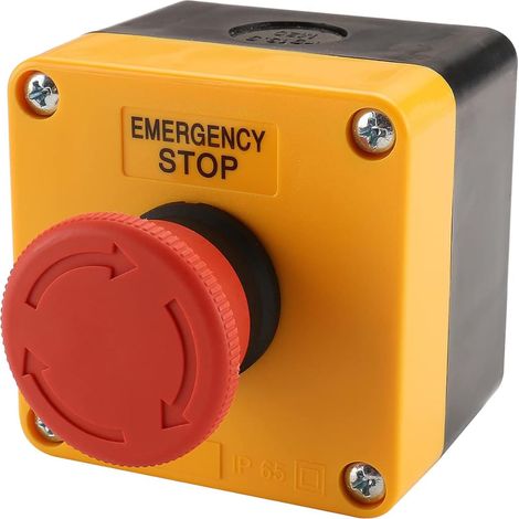 Emergency stop switch with red housing,  10 A,  660 V,  1NO 1NC,  weatherproof (1/5)