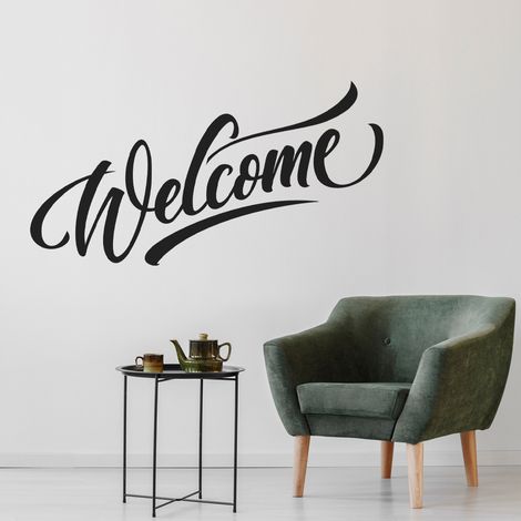 Sticker Mural - Welcome - 197x366 cm - Noir (1/3)