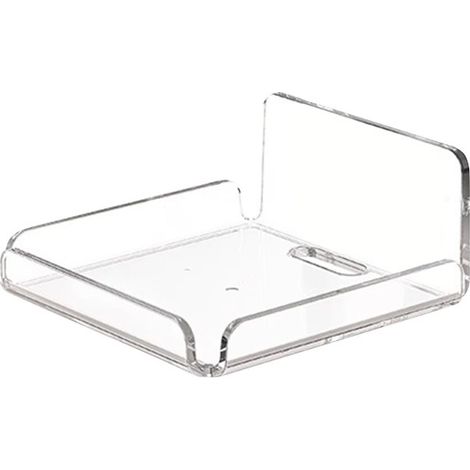Wall-mounted shelves, no drilling required, decorative acrylic wall-mounted shelves, 3-piece set, includes power outlet. (1/4)
