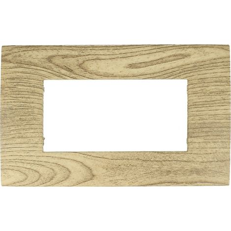 Placca legno chiaro  4 posti compatibile con Vimar Arkè