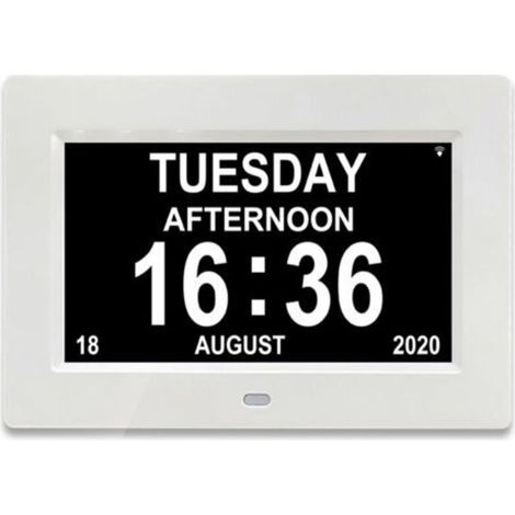 Cyslmuk – 7-inch Digital Clock – Clear Day, Week, and Month Display – 12/24-Hour Dual Mode – Alzheimer's Medication Reminder (1/3)