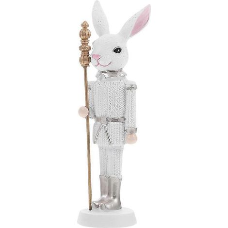 Casse-Noisette de Pâques en résine, sculpture, poupée de Noël, décoration intérieure blanche (1/5)