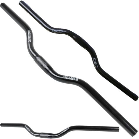 Manillar de bicicleta de aluminio negro, modelos 25,4/650/40 mm. (1/3)