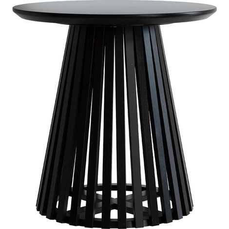 Table d'appoint ronde noire en bois d'acacia D50 cm - KÉPÈS