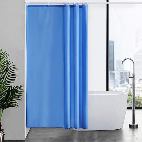 Duschvorhang Textil Blau 120x200cm, Anti-Schimmel, Wasserdicht, Waschbar (1/5)