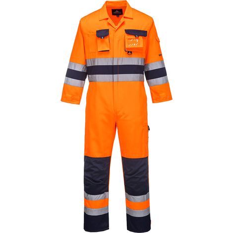 Mono de Alta Visibilidad Nantes - Seguridad y Comodidad al Trabajar - Naranja Marino - Talla L
