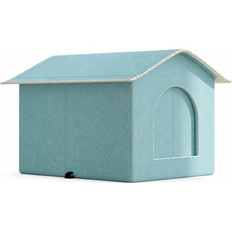 Niche Rafraîchissante avec Poches de Glace pour Chats et Petits Chiens, Bleu Paon, Petite (1/5)
