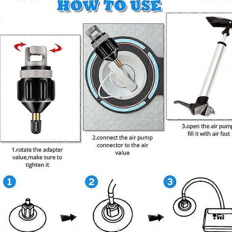 Adaptateur de valve gonflable pour piscine, jardin, kayaks et planches de surf - Orange (1/3)
