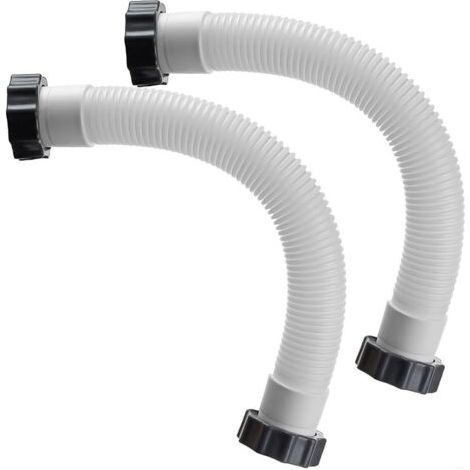 Pool Sand Filter Pump Hose, Interconnect Hose with Nuts for Intex, 16" Filter Pump Brine System and Sand Filter for Swimming Pool, 2 Pack (1/5)
