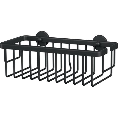 Tesa Aluxx Panier de douche noir mat en aluminium (1/5)