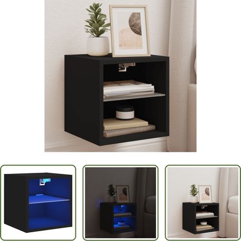 LED-Leuchten - TV-Wandschrank mit LED-Leuchten Schwarz 30x28,5x30 cm (1/5)