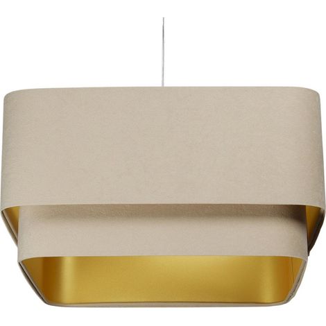 Suspension élégante velours et reflets dorés - Beige doré chic et moderne (1/5)