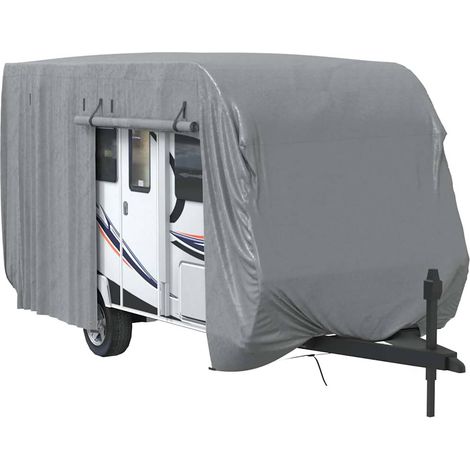 Housse de caravane gris 460x250x220 cm tissu non tissé