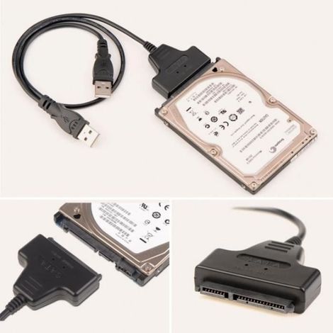 Trois-Utilisé 2.5 Disque Dur Hd Hdd Adaptateur Usb 2.0 Vers Ide Sata Convertisseur Câbles Connecteur Royaume-Uni Électronique Access