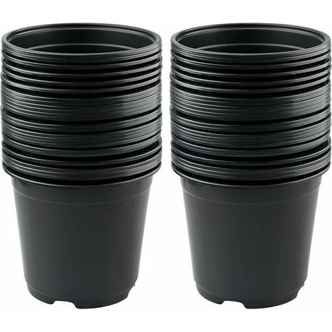 Lot de 50 Pots de Fleurs en Plastique Noir de 15 cm pour Plantes succulentes, légumes et boutures zhuoxuan (1/4)