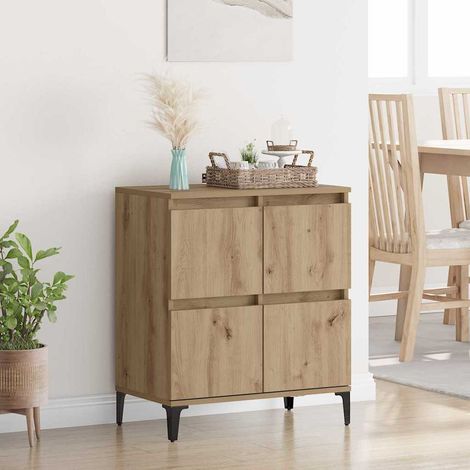 Buffet-Meuble de rangement Chêne artisanal 60 x 35 x 70 cm Bois d'ingénierie et fer 307717 (1/5)