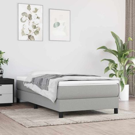 Matelas à ressorts ensachés fermeté moyenne blanc gris 100 x 190 x 20 cm - PANGIVO (1/5)