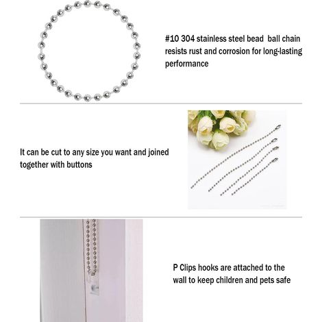 Tire-perles de rideau DIY très populaire, chaîne métallique de 3 mètres avec connecteur/crochet de fixation et tous les accessoires. (1/5)